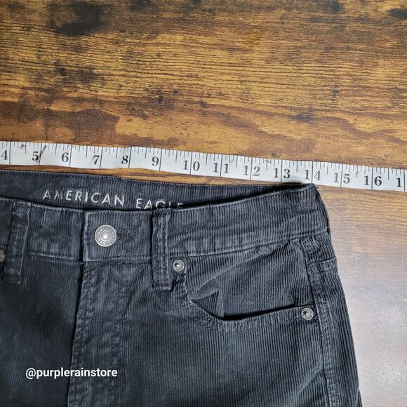 American Eagle Corduroy Mom Jeans 6 R Super Stretch Gray Preppy Minimalist - Picture 6 of 11